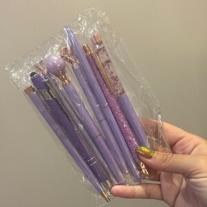 Purple and Rose Gold Pen Set